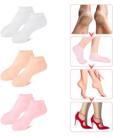 Urfeda Silicone Gel Heel Cushion Socks - Moisturizing Foot Spa & Beauty Care Breathable Non-Slip Socks for Dry Cracked Skin - Day & Night Skin Care - Buy Online on GoSupps.com