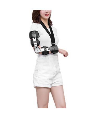 Hinged ROM Elbow Brace with Strap Sling Adjustable Aluminium Alloy Post OP ROM Elbow Brace Stabilizer Splint Arm Injury Recovery Support for Women & Men (Right Hand)