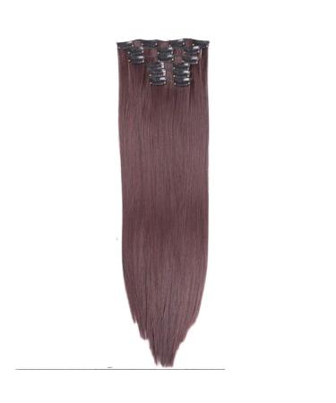 6 Pieces/Set Of 22 Inches Wig 140g Straight 16 Hair Clips Wig Style Artificial Hair Clip Heat Resistant 22inches color2-33