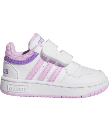 adidas Kids Hoops Mid 2.0 I Fitness Shoes - Child 5 UK - Ftwr White/Lilac Violet Fusion - Buy Online on GoSupps.com