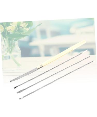 Premium Stainless Steel Ear Cleaning Kit - Long Handle Ear Scoops, Silver Ear Tools Set - Buy Online on GoSupps.com