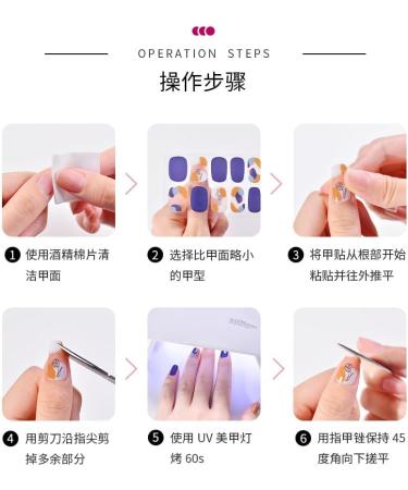 INTEROOKIE Semi cured gel nail sticker Waterproof and durable UV nail sticker sticker Removable and wearable nail sticker (JK297) - Buy Online on GoSupps.com