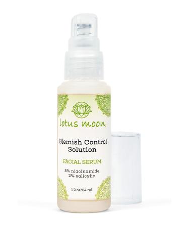 Lotus Moon - Blemish Control Solution | Niacinamide & Salicylic Acid Serum for Blemish-Prone Skin, Plant-Based, Clean, Cruelty-Free, Functional Skincare (1.2 fl oz | 34 ml)