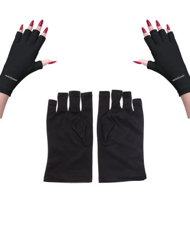 UV shield glove nail gloves gel manicure gloves nail gloves protect hand in front of led lamps anti -UV fingerless gloves for nail polish nail art dryer half -finger gloves 1Pcswarz