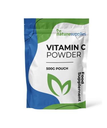 Vitamin C Powder 500g Ascorbic Acid UK Non GMO - Pharmaceutical Grade Highly Concentrated No Chemicals in Our Supplements - Suitable for Vegans - Naturesupplies 500 g (Pack of 1)