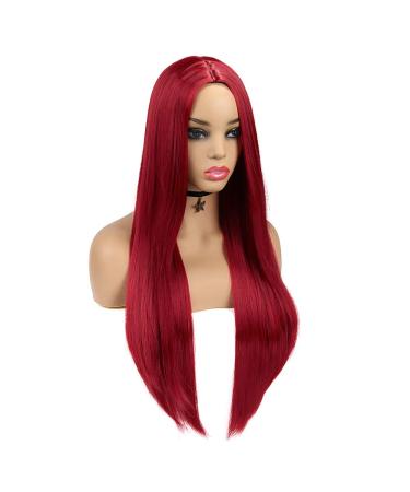 WIGER Long Straight Red Wig for Women - Heat Resistant Synthetic Fiber Full Wig for Party & Cosplay - Buy Online on GoSupps.com