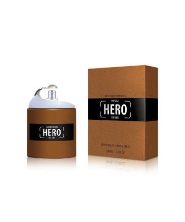 New Brand Perfumes Hero 3.3 oz Eau de Toilette | Fragrance for Men 3.3 Ounce (Pack of 1)