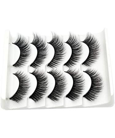 Vivis False Eyelashes 5 Pairs 3D Mink Natural Lashes Cross Fluffy Volume Hand-made Natural Dramatic Fake Eye Lash Black Soft for Various Makeups A19 - Buy Online on GoSupps.com