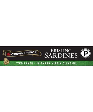 Crown Prince Two Layer Brisling Sardines in Extra Virgin Olive Oil 3.75-Ounce Cans (Pack of 12) Extra Virgin Olive Oil Two Layer - Buy Online on GoSupps.com