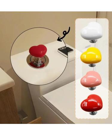 Creative Cabinet Handle Toilet Press Button Manicure Protection Heart Shaped Punch Free Bathroom Kitchen Accessories S1 - Buy Online on GoSupps.com