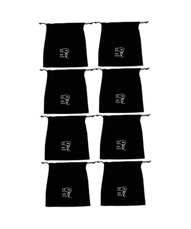 TOVINANNA 8 Pcs Velvet Bag Hairdryer Bag Hair Dryer Travel Pouch Hair Dryer Attachments Storage Black Flannel 30.00X26.00X0.50CMx4pcs Blackx4pcs