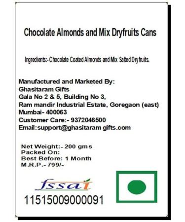 Ghasitaram Gifts Rakhi Gifts for Brothers Chocolate Almonds and Mix Dryfruits Cans with 2 Rudraksh Rakhis Chocolate Chocolate Almonds and Mix Dryfruits Cans 2 Rakhis - Buy Online on GoSupps.com