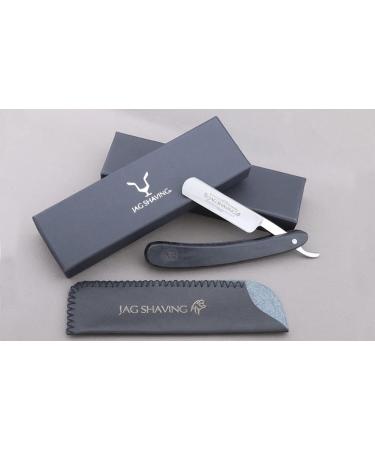 Jag Shaving Razor - Sustainable Safety Razor with Leather Case for Men | Eco-Friendly Black Razor - Perfect for Travel - Buy Online on GoSupps.com