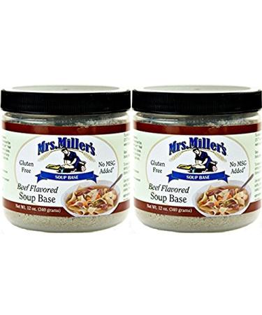Mrs. Miller's Homestyle Beef Soup Base - 2 x 12 oz Jars | Gluten-Free & No MSG - Buy Online on GoSupps.com