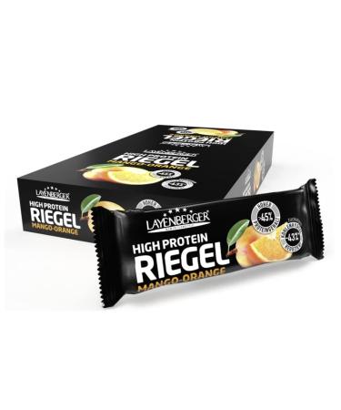 Layenberger High protein bar - Fitness Power Bar lots of protein little sugar - 18 pack (18 x 35 g) - Mango -orange mango -orange 35 g (18 pack) - Buy Online on GoSupps.com