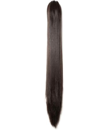 Long Short Claw Ponytail Hair Extension - Clip-in Synthetic Hairpiece, 21 Inch Dark Brown - Buy Online on GoSupps.com