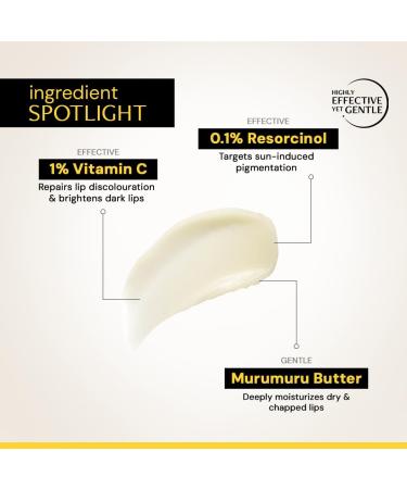 Brightening Lip Balm with SPF 50 | Vitamin C & Resorcinol | Moisturizes Dry & Chapped Lips | Helps Brighten Pigmented Lips | Enriched with Vitamin E & Murumuru Butter | 4.2g - Buy Online on GoSupps.com