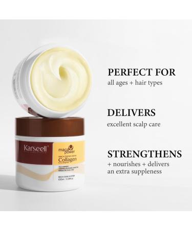  Karseell Karseell Collagen Hair Mask 100ml Maca Essence Argan Oil Hair Mask Deep Repair for Dry and Damaged Hair - Buy Online on GoSupps.com