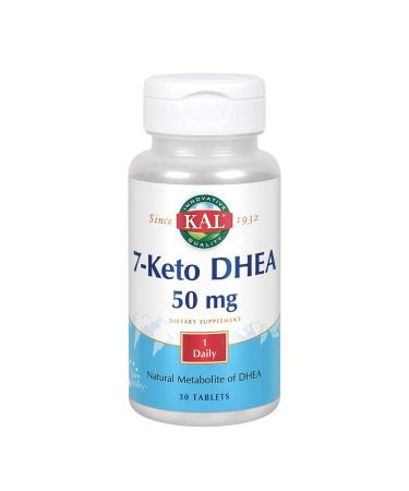 KAL 7-Keto DHEA 50mg - 30 Tablets - For Women & Men - Rapidly Disintegrating Tabs - 30 Servings
