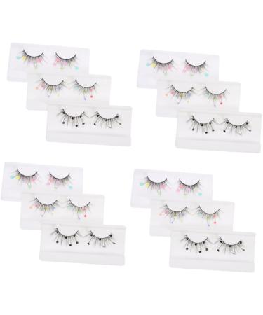 Beavorty 12 Pairs sequin false eyelashes pride outfit cosplay lashes color lashes lashes with pride makeup lashes with color colored eyelashes false lashes extend Miss Imitation flash - Buy Online on GoSupps.com