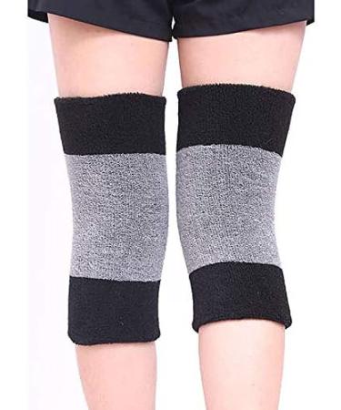 2 Pairs Unisex Cotton Knee Brace Pads - Warm Thermal Support Leggings for Sports & Fitness | Black & Gray - Buy Online on GoSupps.com