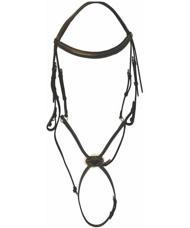 Henri de Rivel Pro Mono Crown Figure 8 Bridle & Rubber Reins - Australian Nut Horse - Buy Online on GoSupps.com