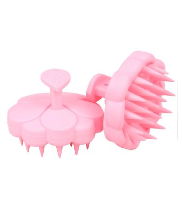 Katmerio scalp massage brush for wet and dry hair Gently head massage brush silicone cleaning hairbrush perfect for relaxation hair washing brush hair growth pink