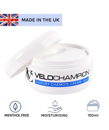 VeloChampion Luxury Anti Chafe Chamois Cream - 150ml Fresh Moisturiser for Reducing Friction and Discomfort | Shop Internationally - Buy Online on GoSupps.com