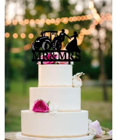 Funny Wedding Cake Topper - Bride Grabs Farmer Groom Who Just Got Off Tractor - Farmer Couple Cake Topper Mr&Mrs Wedding Cake Topper (Farmer) - Buy Online on GoSupps.com