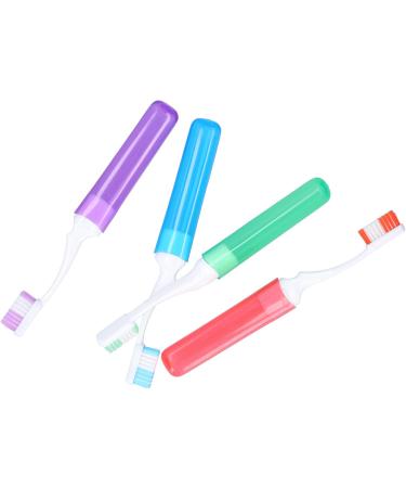 Portable Toothbrush 4 Pack - Fine Hair Oral Cleaning for Travel & Stain Removal - Buy Online on GoSupps.com