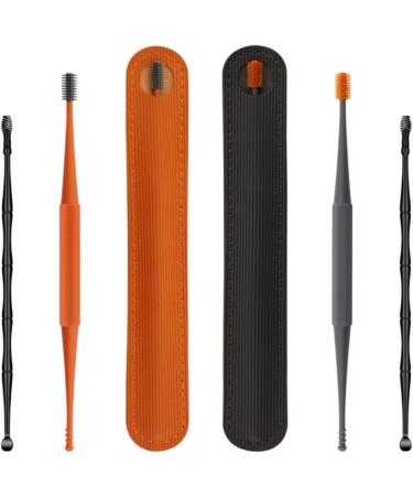 4sets Steel Care Earwax Adult Pick Cleaning Adults Picker Household Reusable Spiral End with Kit for Cleaner Double-Headed Professional Spoon Practical Curette Remover Double Orange dark Greyx2pcs 15.5x3cmx2pcs - Buy Online on GoSupps.com