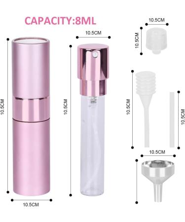 Darbermu 3PCS Perfume Atomiser 8ML Perfume Atomisers Refillable Travel Perfume Atomiser Bottles Atomiser Perfume Spray Bottle Travel Bottles with Funnel and Refill Pump for Travel Vacation Pink Black Silver - Buy Online on GoSupps.com