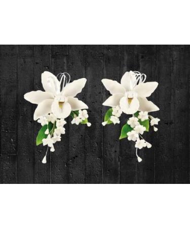 Buy Orchid Sugar Flower Bouquet Bundle - Cake Company | Peach 1 Sack (55g) & 2-Piece Bundle (68g) - International Shipping - Buy Online on GoSupps.com
