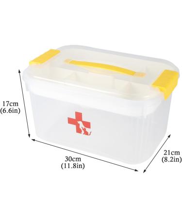 Ctomche Pet First Aid Kit 2 Layer Plastic Dog First Aid Box Empty Medicine Box with Lid and Handle Medicine Storage Chest with Divider Portable Dog Medicine Box for Family Travel Camping Emergency - Buy Online on GoSupps.com