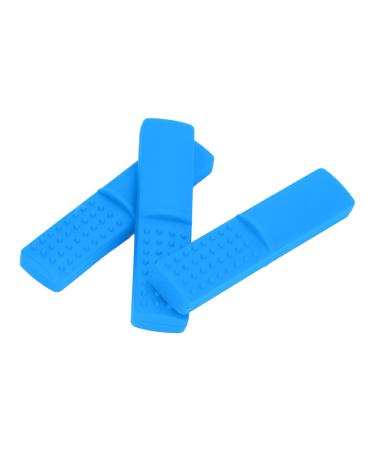 3 pieces of silicone-baby toothed toys invadable cookable soft sensory baby custody tools for suction needs for toddler autism (blue)