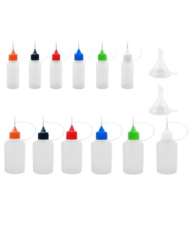 MYYZMY 5 Pcs Precision Tip Applicator Bottles, 4 Ounce Translucent Glue  Bottles, with 2 Mini Funnel, 5 Color Lid