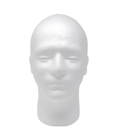 Male Styrofoam Foam Mannequin wig Head 11" (1 count) 11 inch (Pack of 1)
