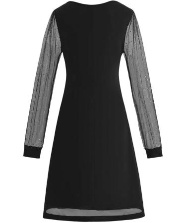 Shop Hanxiulin Women's Glitter Evening Dresses | Party & Cocktail Dresses in Black - Stylish Sequin Leisure Dresses - Buy Online on GoSupps.com