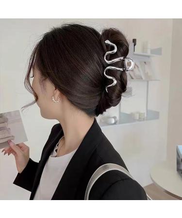 Snake Hair Clips Claw for Women Girl Silver Hair Barrette clips Gothic French Barrettes Snap Hair Clips Strong Hold Fashion Hair Accessories for Women Girls Metal Hair Clip for Thick Thin Hair - Buy Online on GoSupps.com