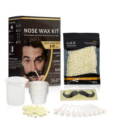 Professional Nose Wax Kit  100g Wax  20 Applicators. Nose and Ear quick and easy Hair Removal Kit. Nose Wax Kit can be used for Men and Women. Safe  Easy  quick to use and Painless.10 Mustaches 10 Paper Cups!