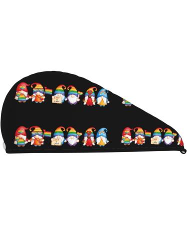 LGBT Gnome Microfiber Hair Towel | Super Absorbent Coral Velvet Wrap for Women - Quick Dry for Long Curly & Thick Hair - Buy Online on GoSupps.com