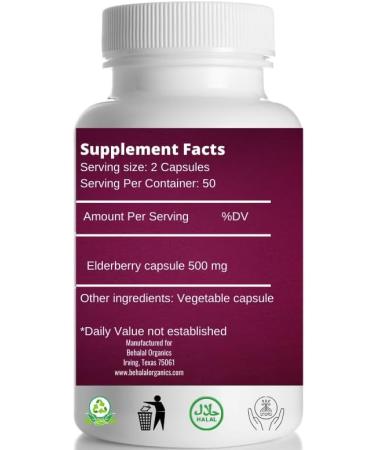 Behalal Organics Elderberry Quick Release Capsules - Buy Online on GoSupps.com