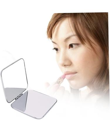 Folding Makeup Mirror Portable Stainless Steel Cosmetic Mirror Double Sided Pocket Mirror Square. - Buy Online on GoSupps.com