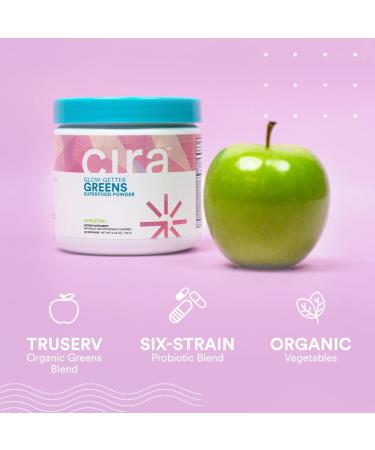 Cira Glow-Getter Greens Superfood Powder with Probiotics for Debloating, Digestion, Detox & Energy - Spirulina, Chlorella & Premium Antioxidant-Rich Ingredients - Appletini - Buy Online on GoSupps.com