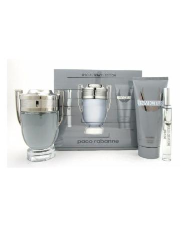 Paco Rabanne Invictus 3 Piece Gift Set for Men Packaging may Vary Gift Set 1