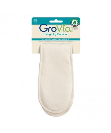 GroVia Stay Dry Reusable Booster for Baby Cloth Diapering Hybrid Diaper Shell (2 Count) Stay Dry Booster White