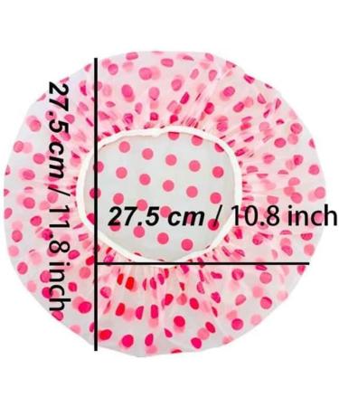 3 pcs Reusable Shower Caps with Dots - Blue Green Rose - Long Hair - Environmental Hats for Ladies, Girls, Kids - Ideal for Spa, Salon - Buy Online on GoSupps.com