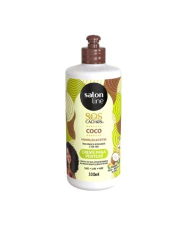 Linha Tratamento (SOS Cachos) Salon Line - Creme para Pentear de Coco Tratamento Profundo 500 Ml - (Salon Line Treatment (SOS Curls) Collection - Deep Treatment Coconut Combing Cream 16.9 Fl Oz)