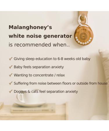 Malang Honey Newborn Baby White Noise Machine - 31 Sounds & Night Light for Better Sleep Training - 155g in Natural Wood - Shop Internationally - Buy Online on GoSupps.com