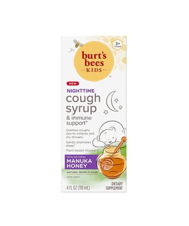 Burt's Bees Kids Cough Syrup & Immune Support Nighttime 3+ Years Natural Grape 4 fl oz (118 ml)